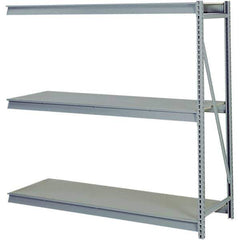 Lyon - 3 Shelf Add-On Particle Board Steel Shelving - 10,000 Lb Capacity, 60" Wide x 84" High x 48" Deep, Dove Gray - Industrial Tool & Supply