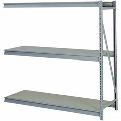 Lyon - 4 Shelf Add-On Particle Board Steel Shelving - 10,000 Lb Capacity, 96" Wide x 96" High x 36" Deep, Dove Gray - Industrial Tool & Supply