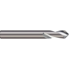 120° 1/4″ Diam 2-1/2″ OAL 2-Flute Solid Carbide Spotting Drill Bright/Uncoated, 3/4″ Flute Length, 1/4″ Shank Diam