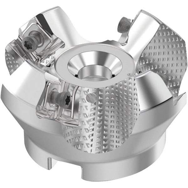 Seco - 2" Cut Diam, 3/4" Arbor Hole, 0.236" Max Depth of Cut, 48° Indexable Chamfer & Angle Face Mill - 4 Inserts, SN.. Insert, Right Hand Cut, 4 Flutes, Through Coolant, Series R220.54 - Industrial Tool & Supply