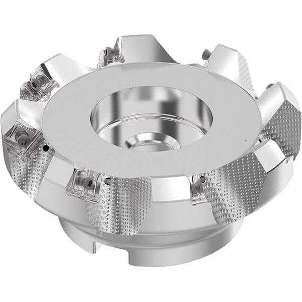 Seco - 125mm Cut Diam, 40mm Arbor Hole, 6mm Max Depth of Cut, 48° Indexable Chamfer & Angle Face Mill - 8 Inserts, SN.. Insert, Right Hand Cut, 8 Flutes, Through Coolant, Series R220.54 - Industrial Tool & Supply