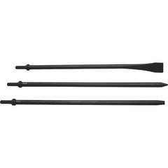 Mayhew - 1-1/8" Head Width, 18" OAL, Long Punch & Scraper Set - Round Drive, Round Shank, Steel - Industrial Tool & Supply