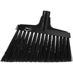 Vikan - 11-1/2" Wide, Black Polyester Bristles, Angled Broom - Flagged, Water Resistant - Industrial Tool & Supply