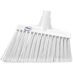 Vikan - 11-1/2" Wide, White Polyester Bristles, Angled Broom - Flagged, Water Resistant - Industrial Tool & Supply