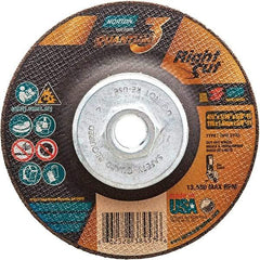Norton - 36 Grit, 4-1/2" Wheel Diam, 1/16" Wheel Thickness, Type 27 Depressed Center Wheel - Coarse Grade, Ceramic Alumina, Resinoid Bond, 13,580 Max RPM - Industrial Tool & Supply