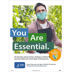 NMC - Training & Safety Awareness Posters; Subject: General Safety & Accident Prevention ; Training Program Title: Protect from COVID-19; COVID-19 Vaccination Awareness ; Message: YOU ARE ESSENTIAL. ON THE JOB, AND AT HOME. GETTING A COVID-19 VACCINE ADD - Exact Industrial Supply