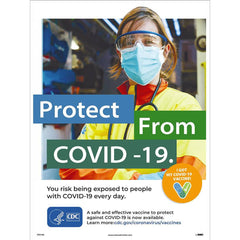 NMC - Training & Safety Awareness Posters; Subject: General Safety & Accident Prevention ; Training Program Title: Protect from COVID-19; COVID-19 Vaccination Awareness ; Message: PROTECT FROM COVID-19. YOU RISK BEING EXPOSED TO PEOPPLE WITH COVID-19 EVE - Exact Industrial Supply