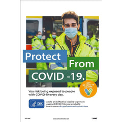 NMC - Training & Safety Awareness Posters; Subject: General Safety & Accident Prevention ; Training Program Title: Protect from COVID-19; COVID-19 Vaccination Awareness ; Message: PROTECT FROM COVID-19. YOU RISK BEING EXPOSED TO PEOPPLE WITH COVID-19 EVE - Exact Industrial Supply
