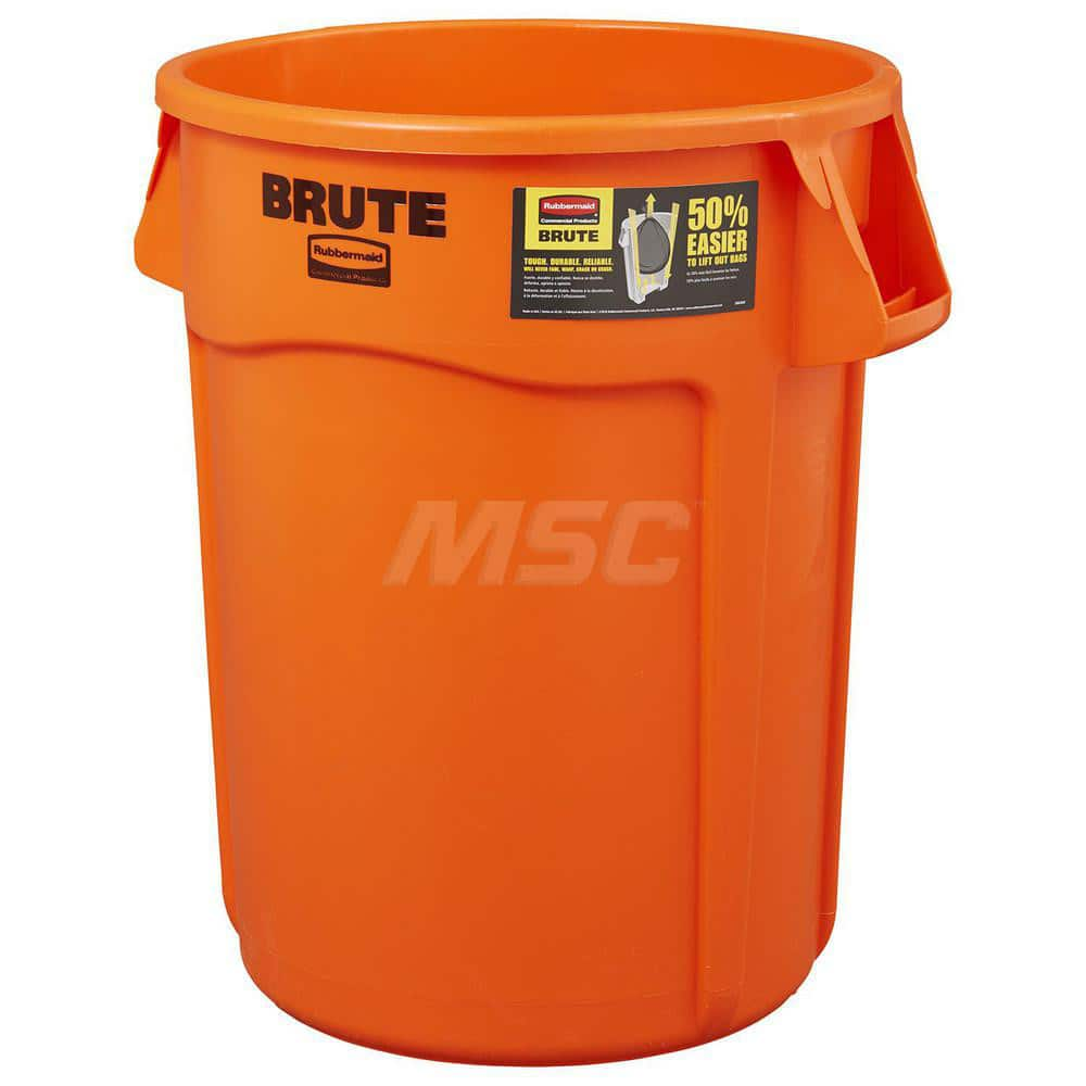 Trash Cans & Recycling Containers; Product Type: Trash Can; Container Capacity: 44 gal; Container Shape: Round; Lid Type: None; Container Material: Resin; Color: Orange