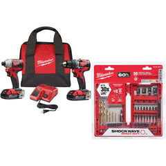 Milwaukee Tool - Cordless Tool Combination Kits; Voltage: 18 ; Tools: Brushless 1/4" Impact Driver; Brushless Compact Drill/Driver ; Battery Chemistry: Lithium-Ion ; Battery Series: M18 RED ; Battery Included: Yes ; Number of Batteries: 2 - Exact Industrial Supply