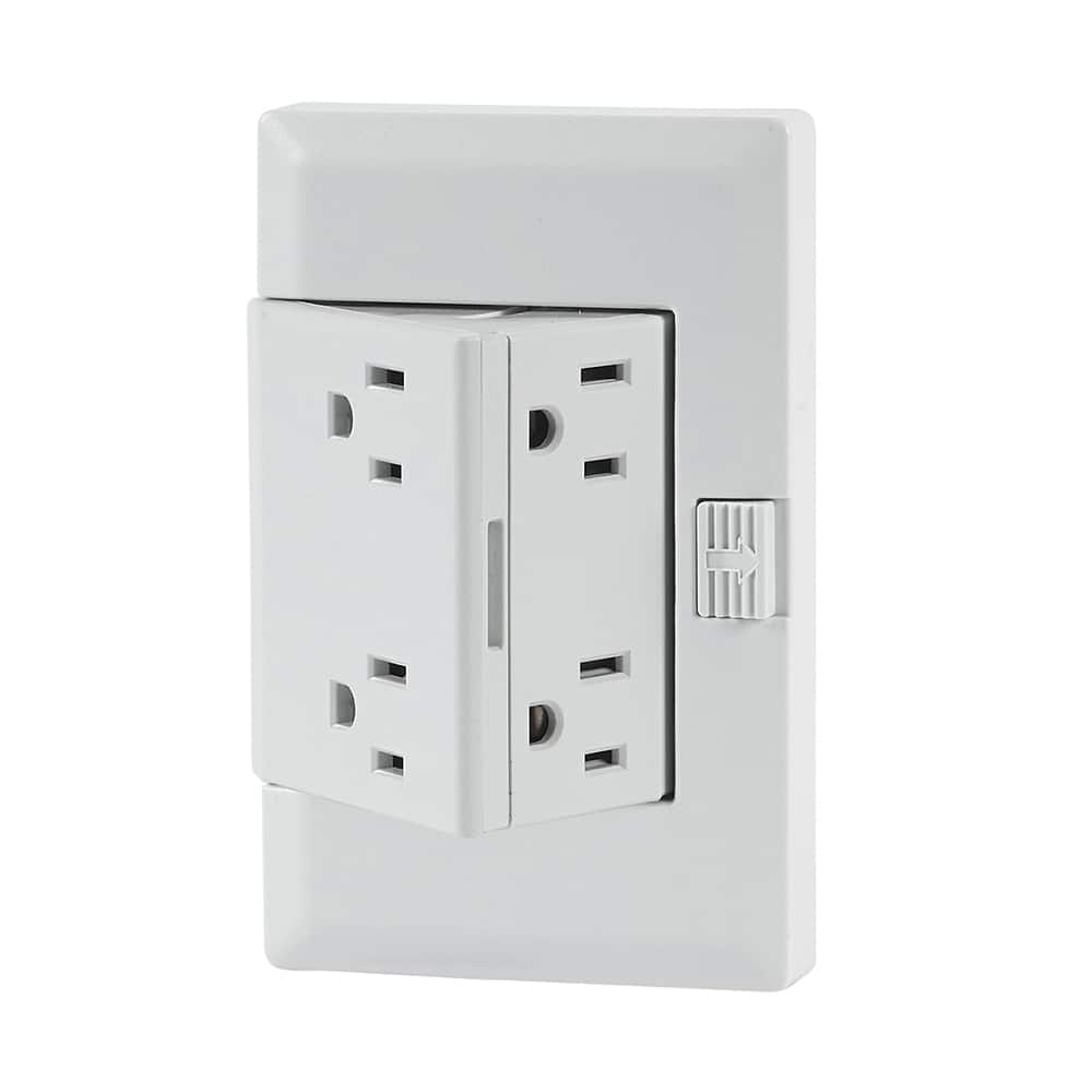The OUTlet - Straight Blade Receptacles; Receptacle Type: Duplex Receptacle ; Grade: Residential ; Color: White ; NEMA Configuration: 5-15R ; Amperage: 15 ; Voltage: 120 - Exact Industrial Supply
