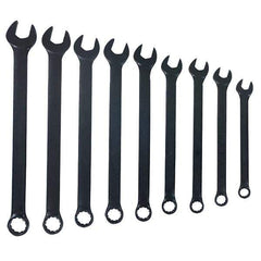 Blackhawk by Proto - 9 Piece, 1/4" to 3/4", 12 Point Combination Wrench - Inch Measurement Standard, Black Finish, Comes in Vinyl Roll - Industrial Tool & Supply