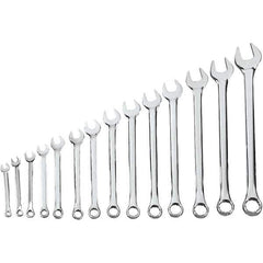 Blackhawk by Proto - 14 Piece, 5/16" to 1-1/4", 12 Point Combination Wrench - Inch Measurement Standard, Full Polish Finish, Comes in Vinyl Roll - Industrial Tool & Supply