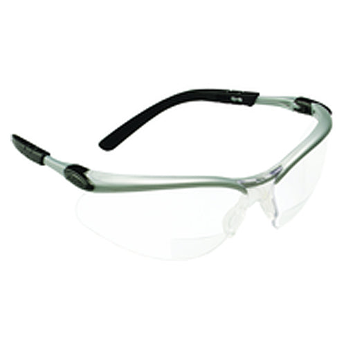 ‎3M BX Reader Protective Eyewear 11376-00000-20 Clear Lens Silver Frame +2.5 Diopter - Industrial Tool & Supply