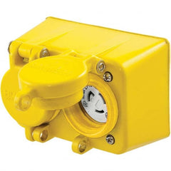 Hubbell Wiring Device-Kellems - 277 VAC 15A NEMA 7-15R Industrial Grade Yellow Straight Blade Duplex Receptacle - Industrial Tool & Supply