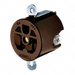 Hubbell Wiring Device-Kellems - 125V 15A NEMA 5-15R Industrial Grade Brown Straight Blade Single Receptacle - Industrial Tool & Supply