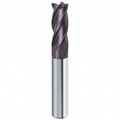 Square End Mill: 5/8'' Dia, 1-1/4'' LOC, 5/8'' Shank Dia, 3-1/2'' OAL, 4 Flutes, Solid Carbide Single End, FIREX Finish, Helical Flute, Centercutting, RH Cut, RH Flute, Series 19956