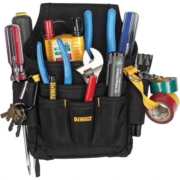 Tool Pouches & Holsters; Holder Type: Tool Pouch; Tool Type: Electrician's; Material: Polyester; Color: Black; Number of Pockets: 5; Depth (Inch): 2-1/2; Number of Pieces: 1; Specific Material: Polyester; Additional Information: Limited Lifetime Warranty;