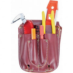 Tool Pouches & Holsters; Holder Type: Holder; Tool Type: Electrician's; Material: Leather; Color: Brown; Number of Pockets: 5; Compatible Belt Width: 3 in; Features: Heavy-Duty; Depth (Inch): 1; Number of Pieces: 1; Specific Material: Premium Heavy-Duty T