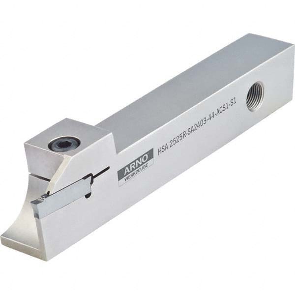 Arno - 0.63" Max Depth, 0.118 to 1.26" Width, External Right Hand Indexable Grooving/Cutoff Toolholder - Industrial Tool & Supply