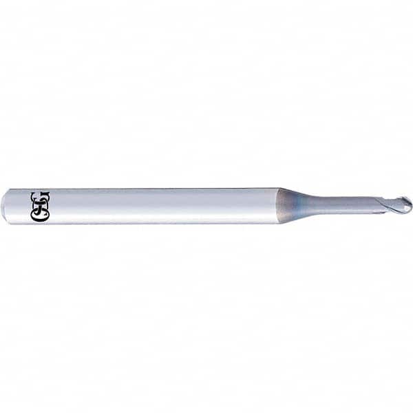 OSG - 3mm Diam, 2.4mm LOC, 2 Flute Solid Carbide Ball End Mill - Industrial Tool & Supply