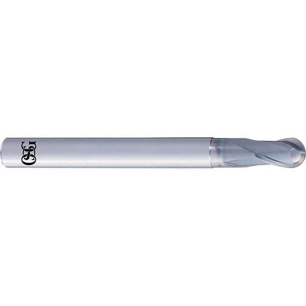 OSG - 4mm Diam, 3.4mm LOC, 2 Flute Solid Carbide Ball End Mill - Industrial Tool & Supply