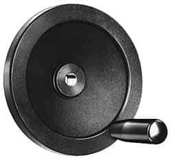 Value Collection - 7.87" Diam, Aluminum Handwheel with Handle - 1.65" Hub Diam - Industrial Tool & Supply