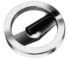 Value Collection - 7.87", 2 Spoke Handwheel with Rectractable Handle - 1.65" Hub, Aluminum, Polished Finish - Industrial Tool & Supply