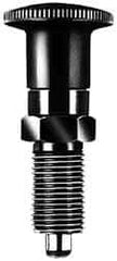 Gibraltar - M16x1.5, 23mm Thread Length, 8mm Plunger Diam, Lockout Knob Handle Indexing Plunger - Plunger Style C, 26mm Body Length, 74mm OAL, Steel - Industrial Tool & Supply