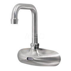 Electronic & Sensor Faucets; Type: Sensor; Style: Wall Mount; Spout Type: Double Bend; Mounting Centers: 4; Finish/Coating: Brushed Nickel; Special Item Information: Easy Adjust Shut-Off Delay, Auto Flush, Auto Time-Out and Range Sensitivity; For Use With