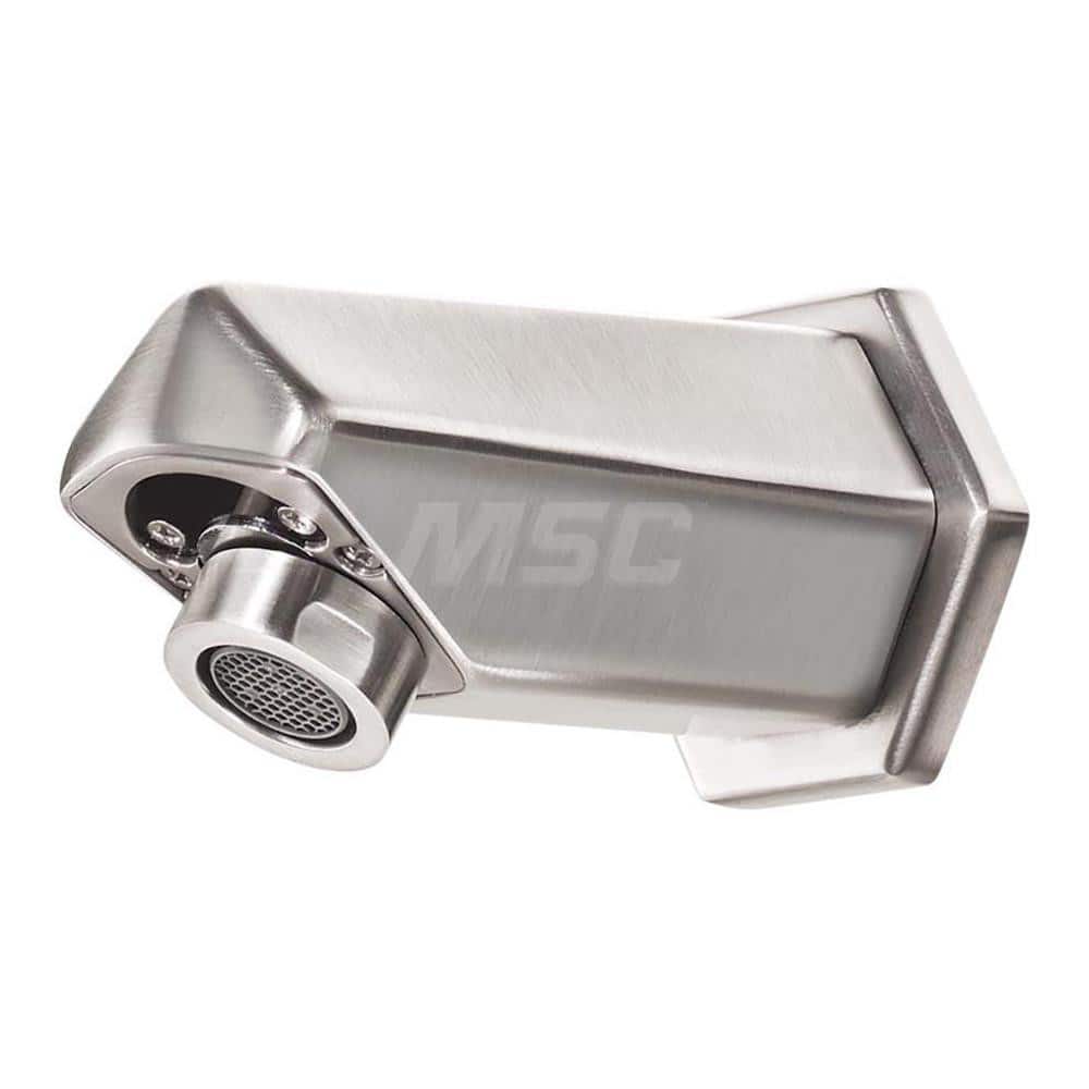 Electronic & Sensor Faucets; Type: Sensor; Style: Wall Mount; Spout Type: Straight; Mounting Centers: Single Hole; Finish/Coating: Brushed Nickel; Special Item Information: Easy Adjust Shut-Off Delay, Auto Flush, Auto Time-Out and Range Sensitivity; For U
