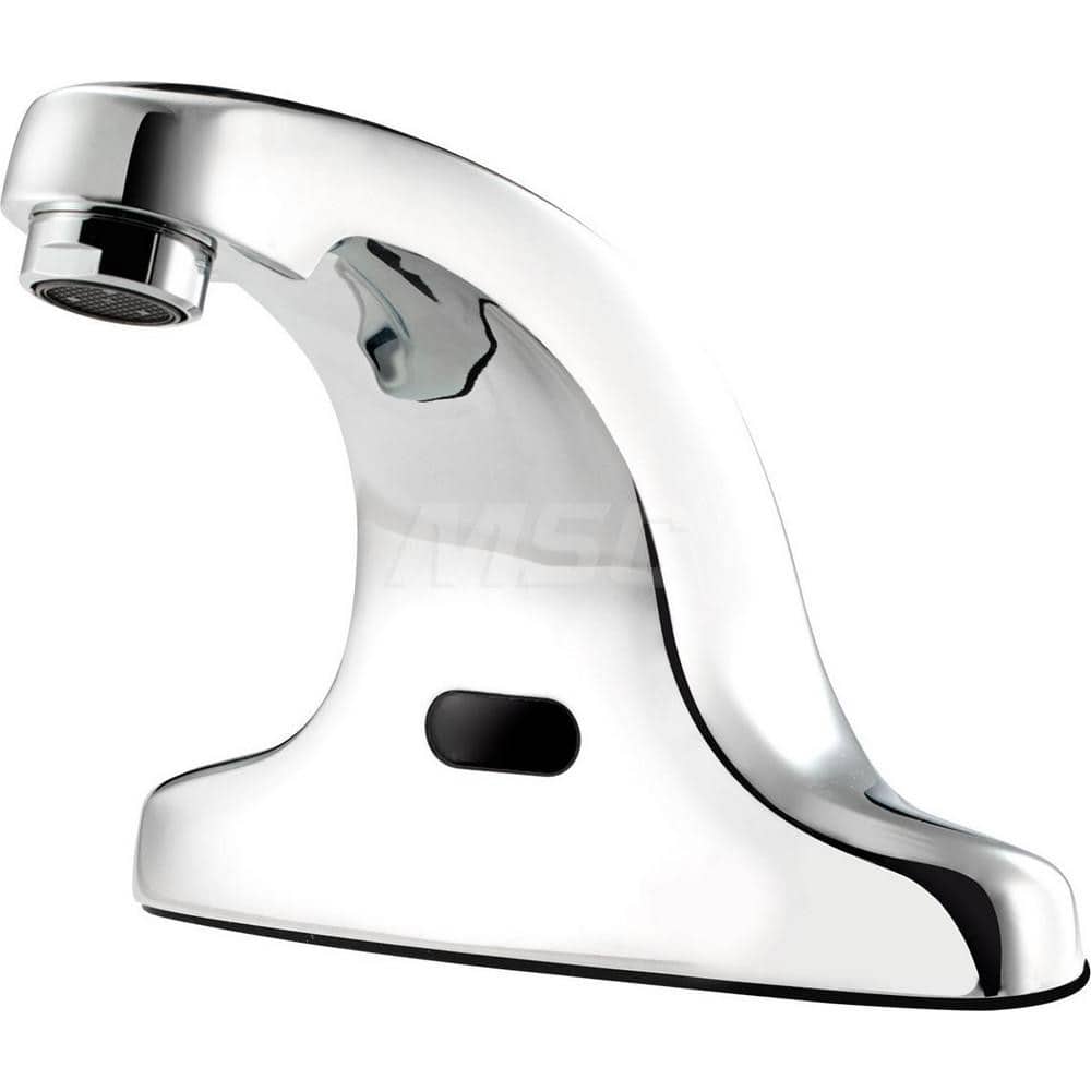 Electronic & Sensor Faucets; Type: Sensor; Style: Deck Mount; Spout Type: Cast Basin Spout; Mounting Centers: 4; Finish/Coating: Polished Chrome; Special Item Information: Easy Adjust Shut-Off Delay, Auto Flush, Auto Time-Out and Range Sensitivity; For Us
