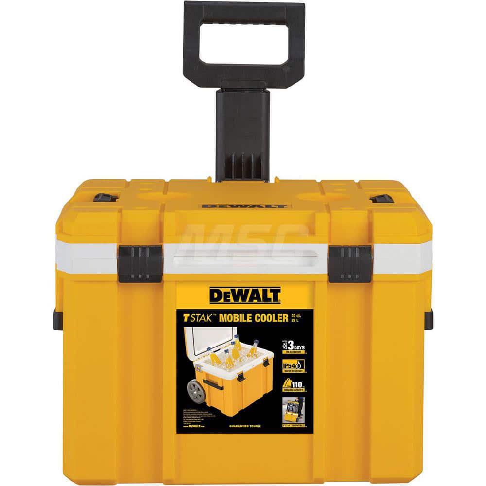 Portable Coolers; Portable Cooler Type: Beverage Cooler; Volume Capacity: 66 lb; Body Color: Yellow; Material: Plastic; Ice Retention Time: 3 hr; Overall Height: 24.8000 in; Lid Color: Yellow; Wheels Attached: Yes; Overall Diameter: 20.500; Overall Width: