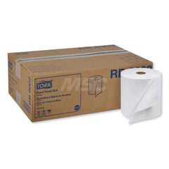 Paper Towels: Hard Roll, Roll, 1 Ply, Recycled Fiber, White 800' Roll Length, 800 Sheets