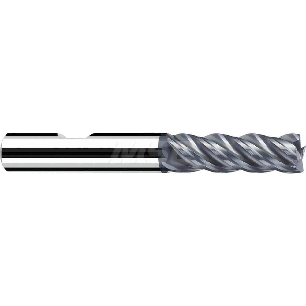 Square End Mill: 0.0787'' Dia, 0.4724'' LOC, 0.2362'' Shank Dia, 2.4803'' OAL, 3 Flutes, Solid Carbide Single End, Polychrom Finish, Spiral Flute, 40 ™ Variable Helix, Centercutting, RH Cut, RH Flute, Series Favora