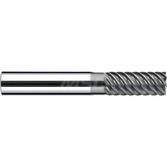 Square End Mill: 0.1575'' Dia, 0.4331'' LOC, 0.2362'' Shank Dia, 2.2441'' OAL, 3 Flutes, Solid Carbide Single End, Polychrom Finish, Spiral Flute, 55 ™ Variable Helix, RH Cut, RH Flute, Series E-Cut