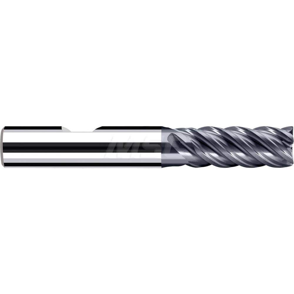 Square End Mill: 0.1575'' Dia, 0.4331'' LOC, 0.2362'' Shank Dia, 2.2441'' OAL, 3 Flutes, Solid Carbide Single End, Polychrom Finish, Spiral Flute, 45 ™ Variable Helix, Centercutting, RH Cut, RH Flute, Series E-Cut