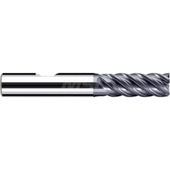 Square End Mill: 0.1575'' Dia, 0.4331'' LOC, 0.2362'' Shank Dia, 2.2441'' OAL, 3 Flutes, Solid Carbide Single End, Polychrom Finish, Spiral Flute, 45 ™ Variable Helix, Centercutting, RH Cut, RH Flute, Series E-Cut