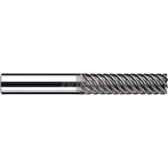 Square End Mill: 3/16'' Dia, 9/16'' LOC, 1/4'' Shank Dia, 2-1/4'' OAL, 5 Flutes, Solid Carbide Single End, Polychrom Finish, Spiral Flute, 55 ™ Variable Helix, RH Cut, RH Flute, Series E-Cut