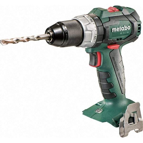 Metabo - 18 Volt 1/2" Chuck Pistol Grip Handle Cordless Drill - 600/2100 RPM, Keyless Chuck, Reversible, Lithium-Ion Batteries Not Included - Industrial Tool & Supply