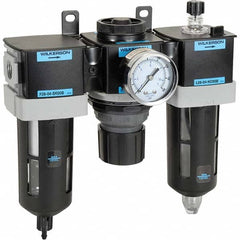 Wilkerson - 3/8 NPT Standard 3 Pc Filter-Regulator-Lubricator FRL Unit with Sight Glass & Pressure Gauge - Exact Industrial Supply