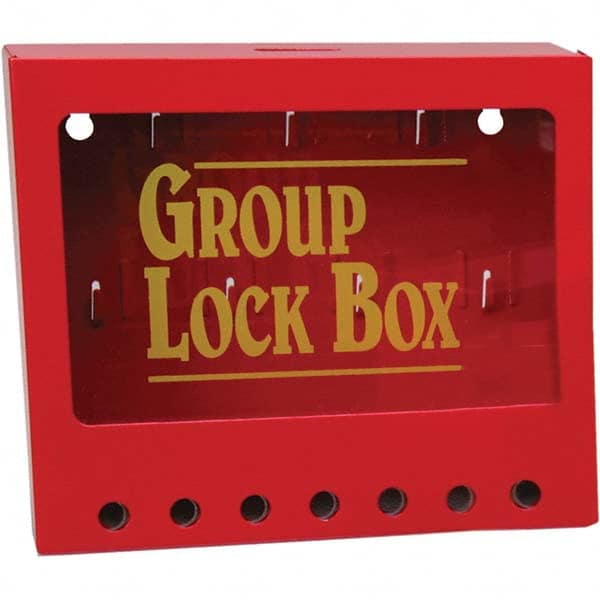 Brady - 1 8-Piece Kit 2-1/4" Deep x 8" Wide x 7" High Wall Mount Group Lockout Box - Industrial Tool & Supply