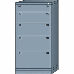 Lyon - 5 Drawer, Standard Eye-Level - Single Drawer Access Cabinet - Steel, 30" Wide x 28-1/4" Deep x 59-1/4" High, Dove Gray - Industrial Tool & Supply