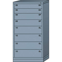 Lyon - 8 Drawer, Standard Eye-Level - Multiple Drawer Access Cabinet - Steel, 30" Wide x 28-1/4" Deep x 59-1/4" High, Dove Gray - Industrial Tool & Supply