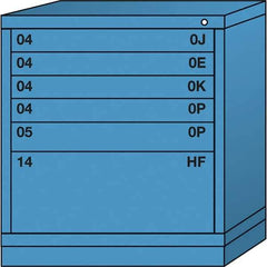 Lyon - 6 Drawer, Standard Bench Height - Multiple Drawer Access Cabinet - Steel, 30" Wide x 28-1/4" Deep x 33-1/4" High, Wedgewood Blue - Industrial Tool & Supply