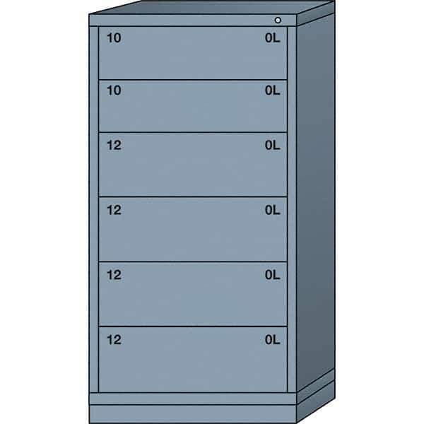 Lyon - 6 Drawer, Standard Eye-Level - Single Drawer Access Cabinet - Steel, 30" Wide x 28-1/4" Deep x 59-1/4" High, Dove Gray - Industrial Tool & Supply