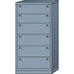 Lyon - 6 Drawer, Standard Eye-Level - Single Drawer Access Cabinet - Steel, 30" Wide x 28-1/4" Deep x 59-1/4" High, Dove Gray - Industrial Tool & Supply