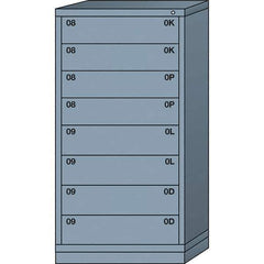 Lyon - 8 Drawer, Standard Eye-Level - Single Drawer Access Cabinet - Steel, 30" Wide x 28-1/4" Deep x 59-1/4" High, Dove Gray - Industrial Tool & Supply
