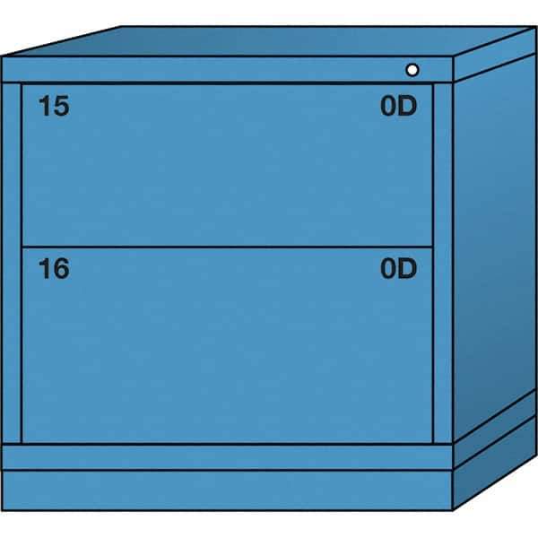 Lyon - 2 Drawer, Standard Table Height - Multiple Drawer Access Cabinet - Steel, 30" Wide x 28-1/4" Deep x 30-1/8" High, Wedgewood Blue - Industrial Tool & Supply