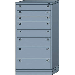 Lyon - 8 Drawer, Standard Eye-Level - Single Drawer Access Cabinet - Steel, 30" Wide x 28-1/4" Deep x 59-1/4" High, Dove Gray - Industrial Tool & Supply